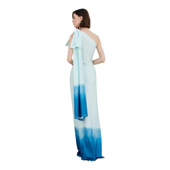 COMMENSE Ombre One Shoulder Long Dress Large Green/Blue NWT Sold out online - Picture 2 of 11